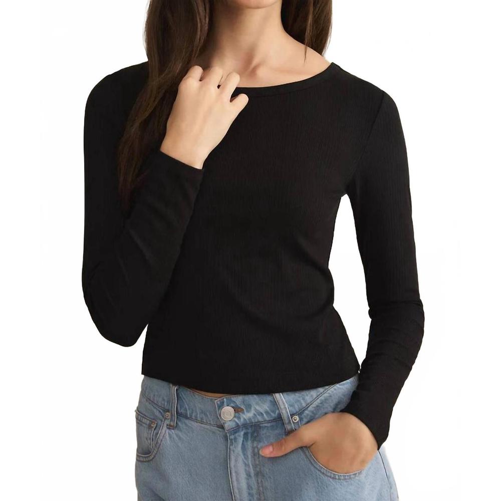 NEW Z SUPPLY infinity fitted layering crew neck tee in black - Picture 2 of 4